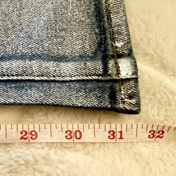 Joe's Jeans The Mia High Rise Foil Wide Leg Denim Party Indigo Metallic 28 NWT - Picture 11 of 15